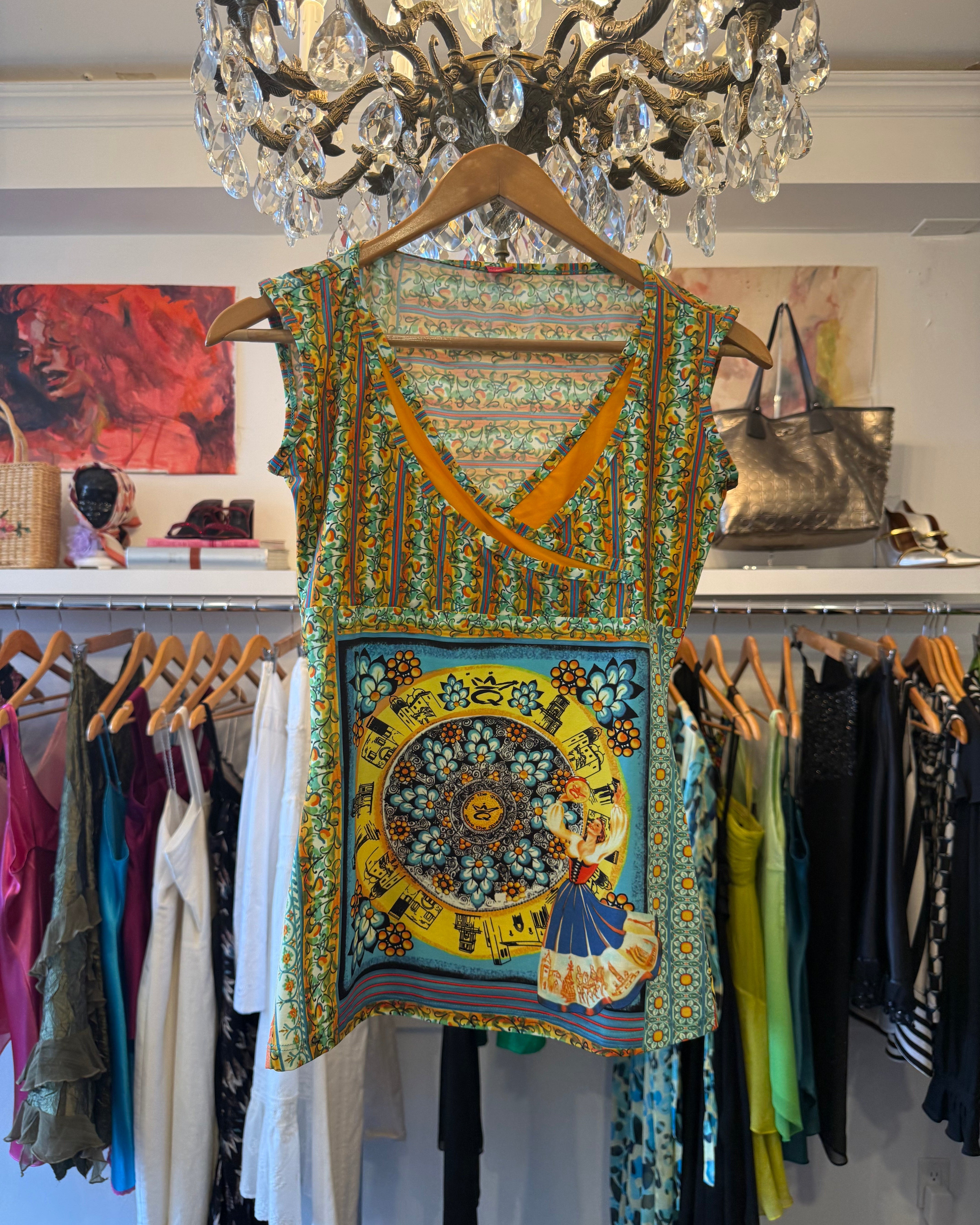 2000s Save The Queen V-Neck Top