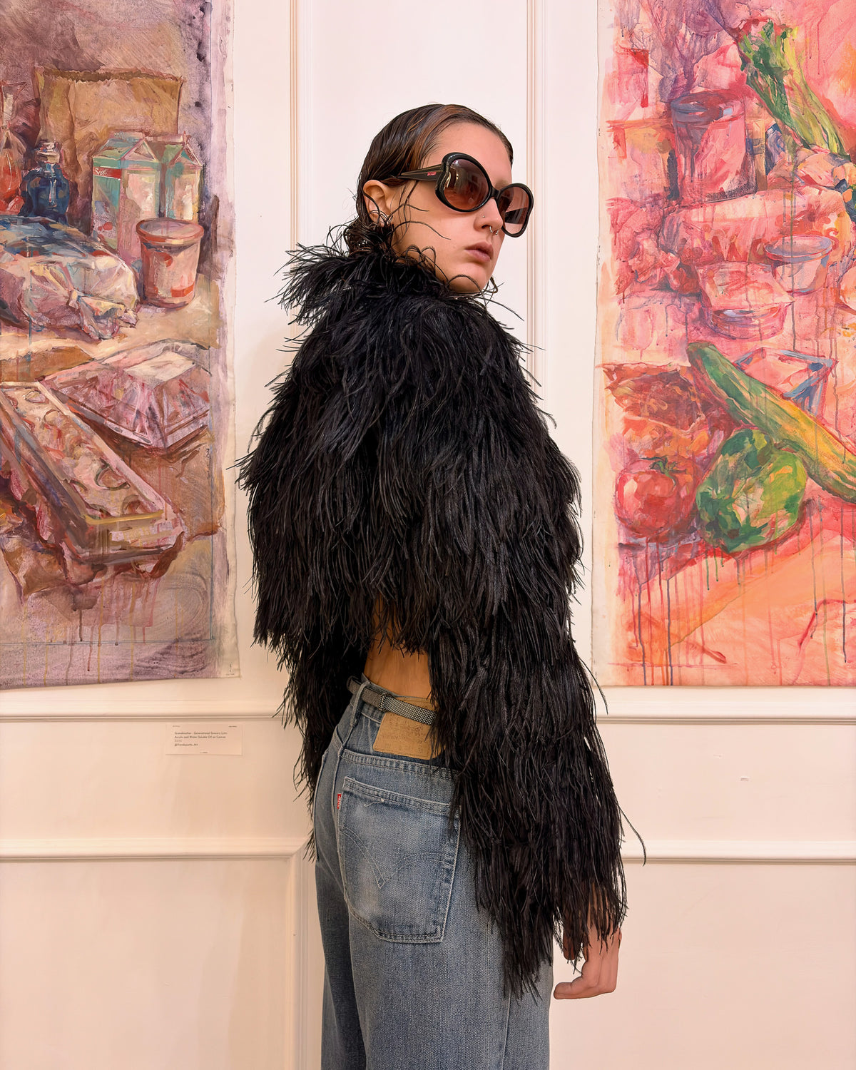 2000s D&G Ostrich Feather Bolero