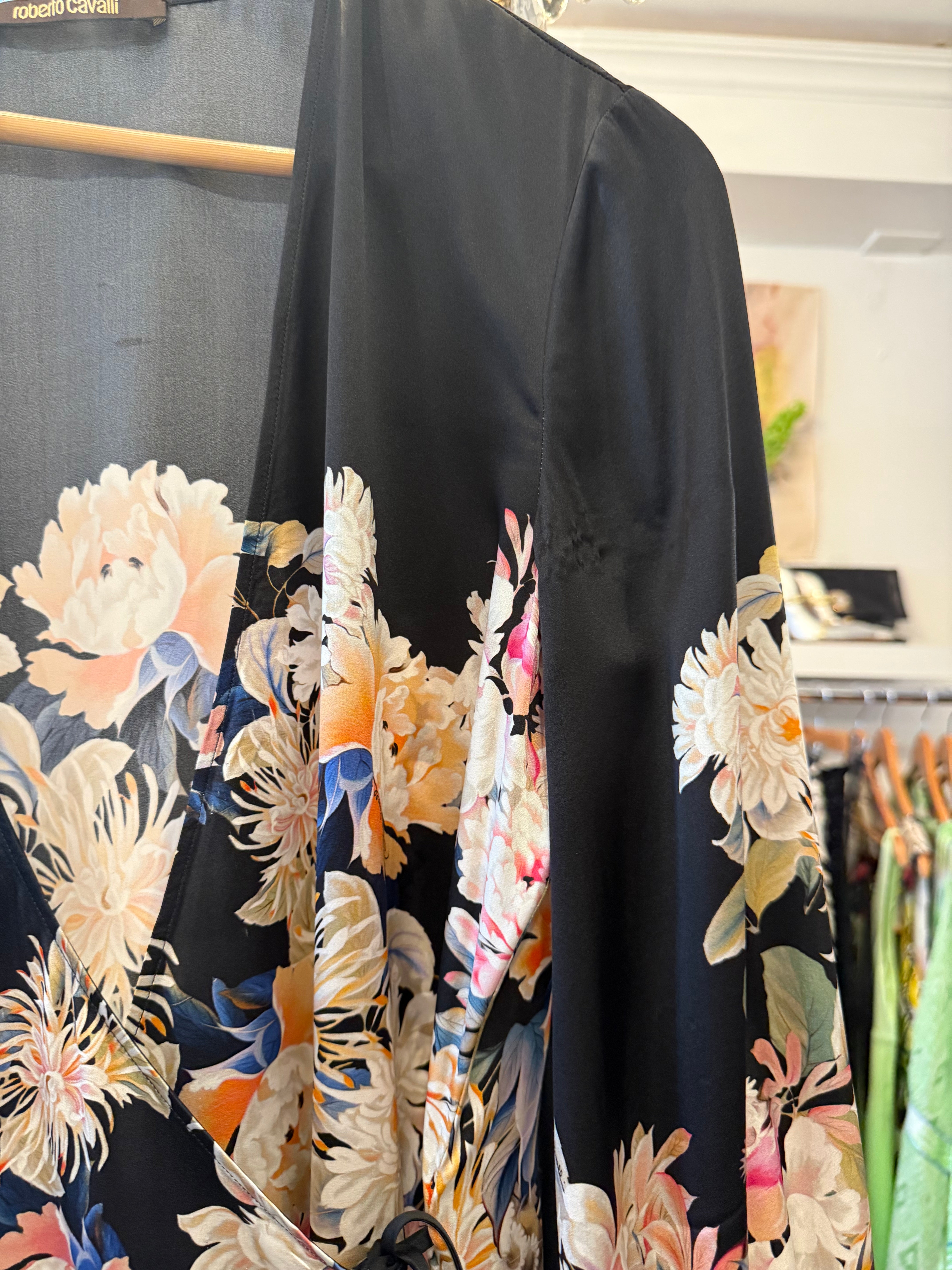 2000s Roberto Cavalli Silk Wrap Blouse