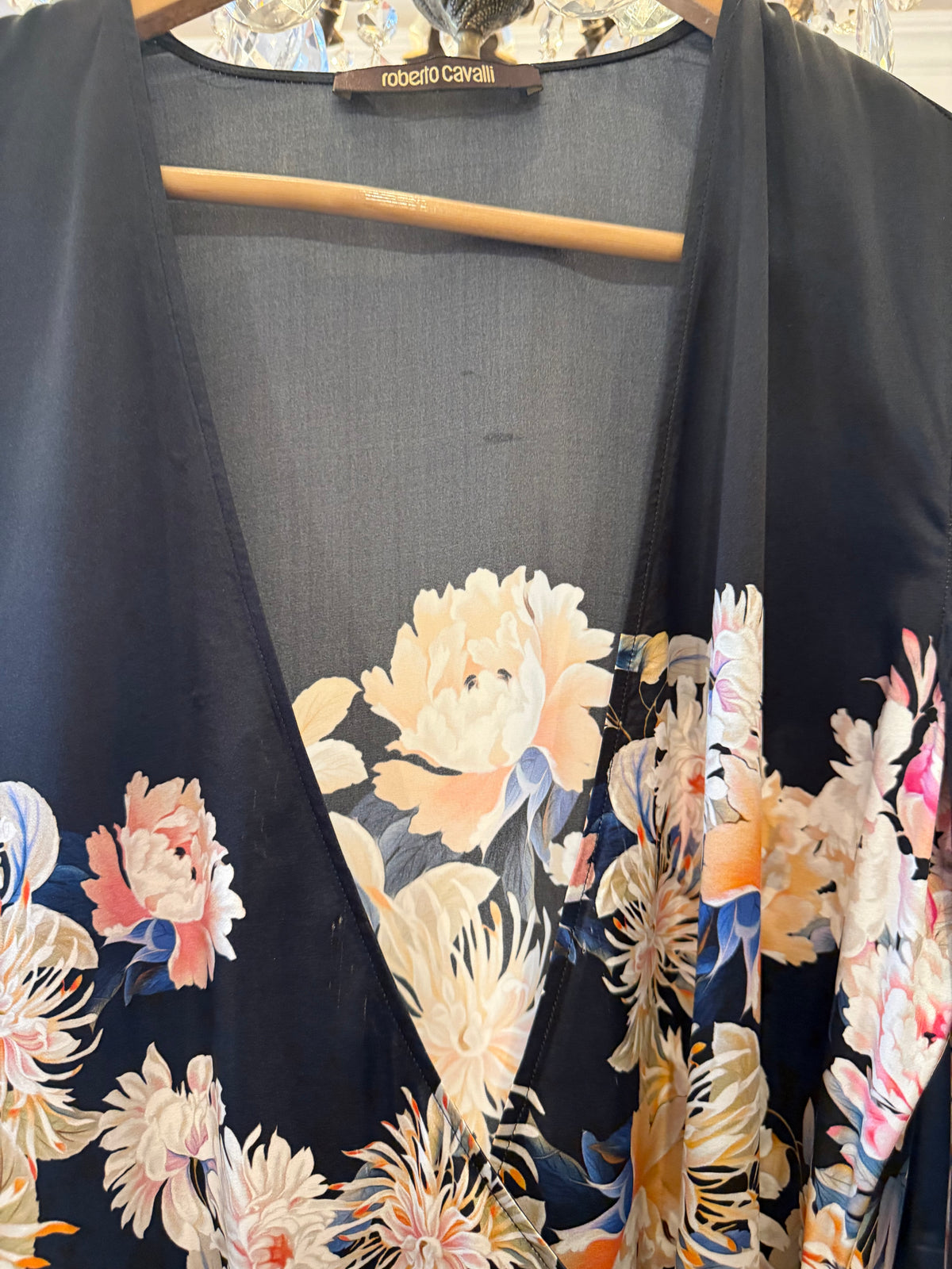 2000s Roberto Cavalli Silk Wrap Blouse