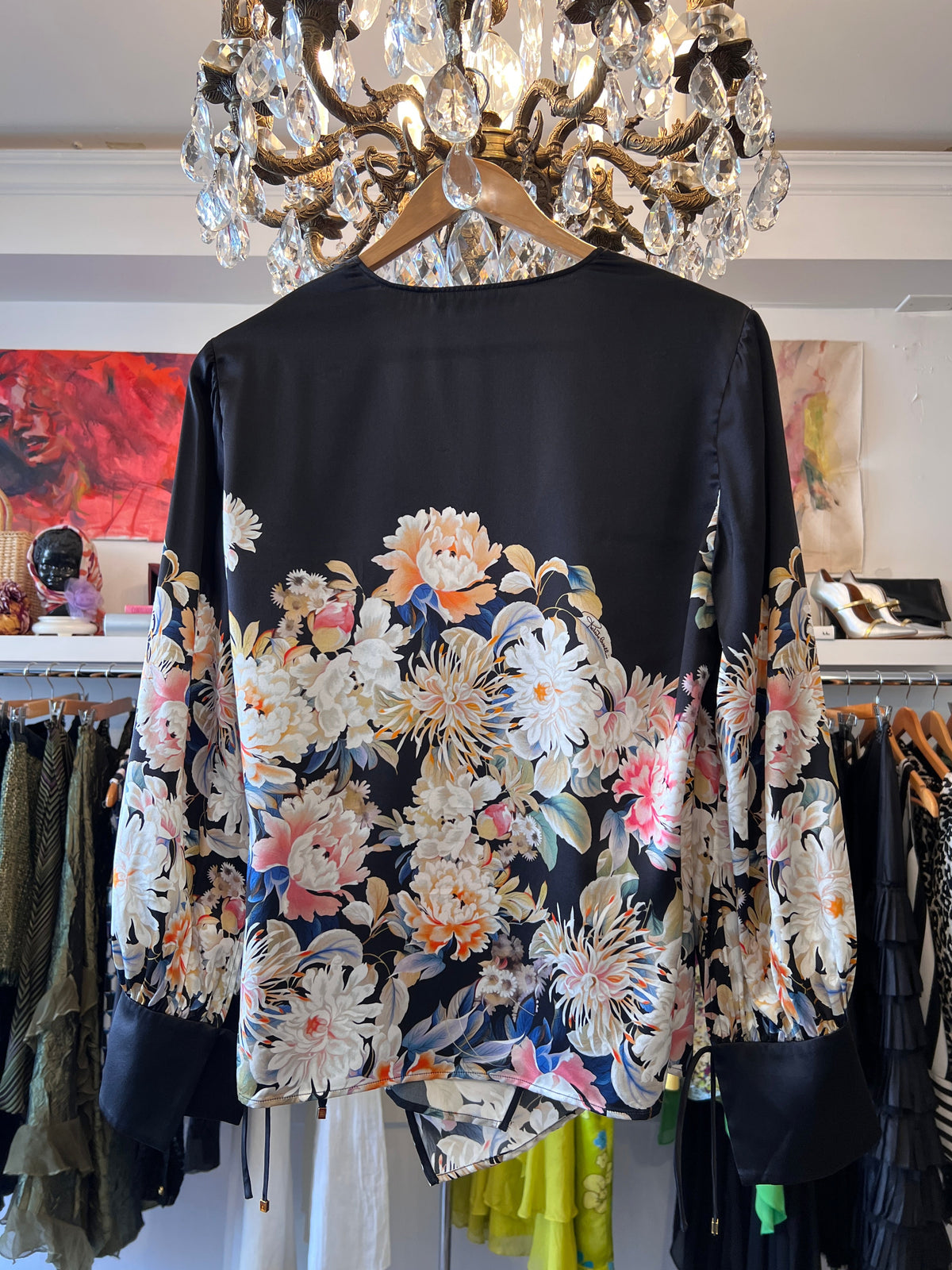 2000s Roberto Cavalli Silk Wrap Blouse