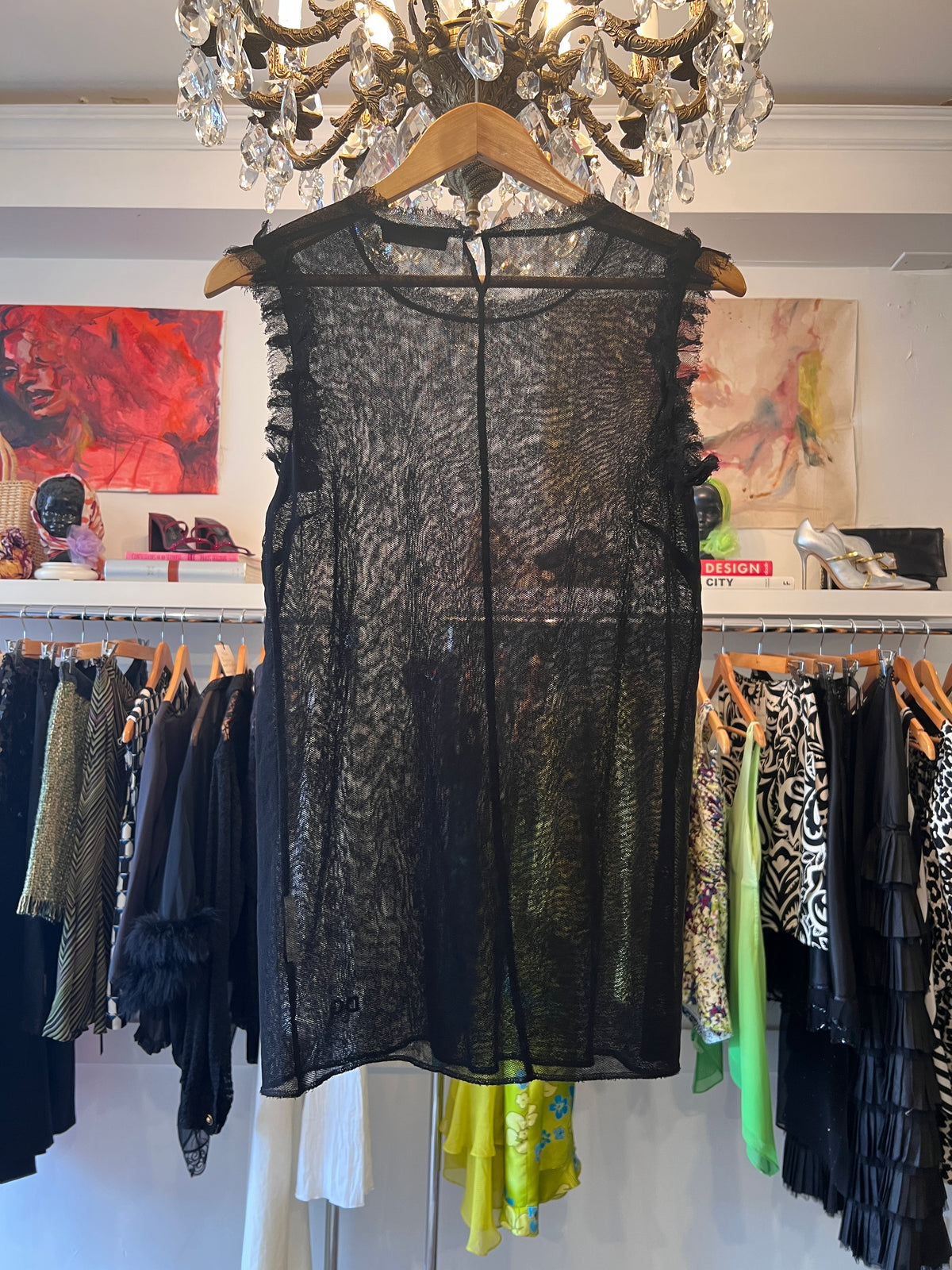 1990s Dolce & Gabbana Tulle Sleeveless Top