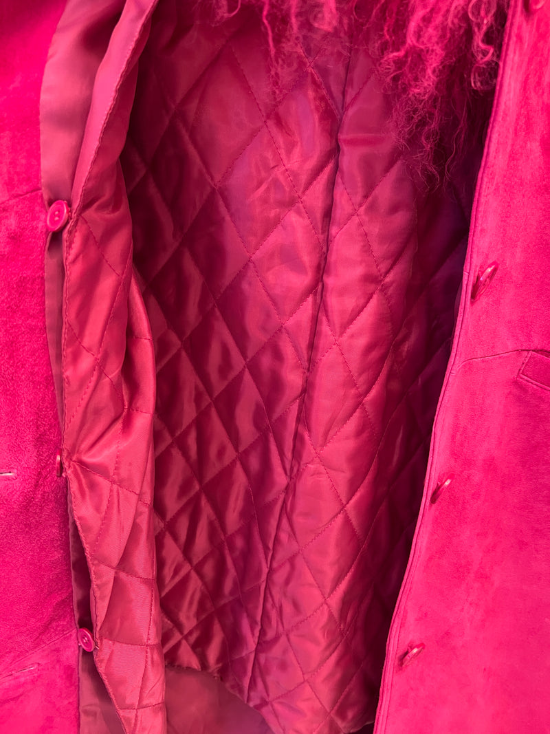 Amazing 1990s Pink Suede Coat