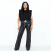 Y2K Black Leather Pants