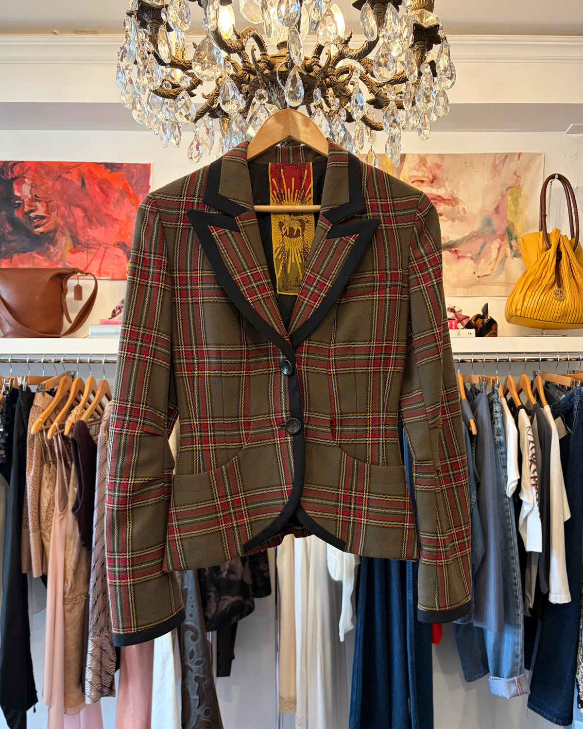 L.A.M.B Wool Plaid Blazer