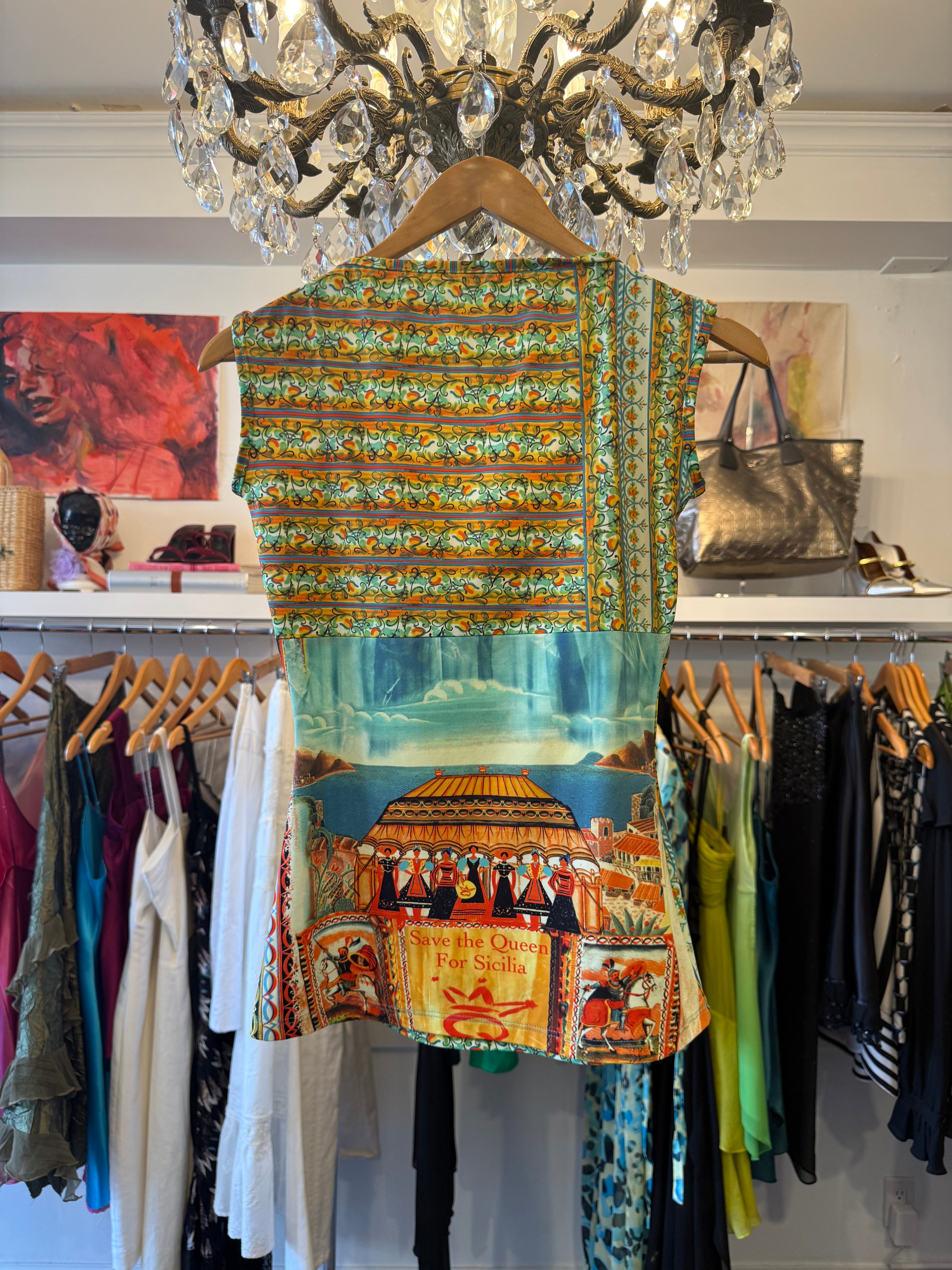 2000s Save The Queen V-Neck Top