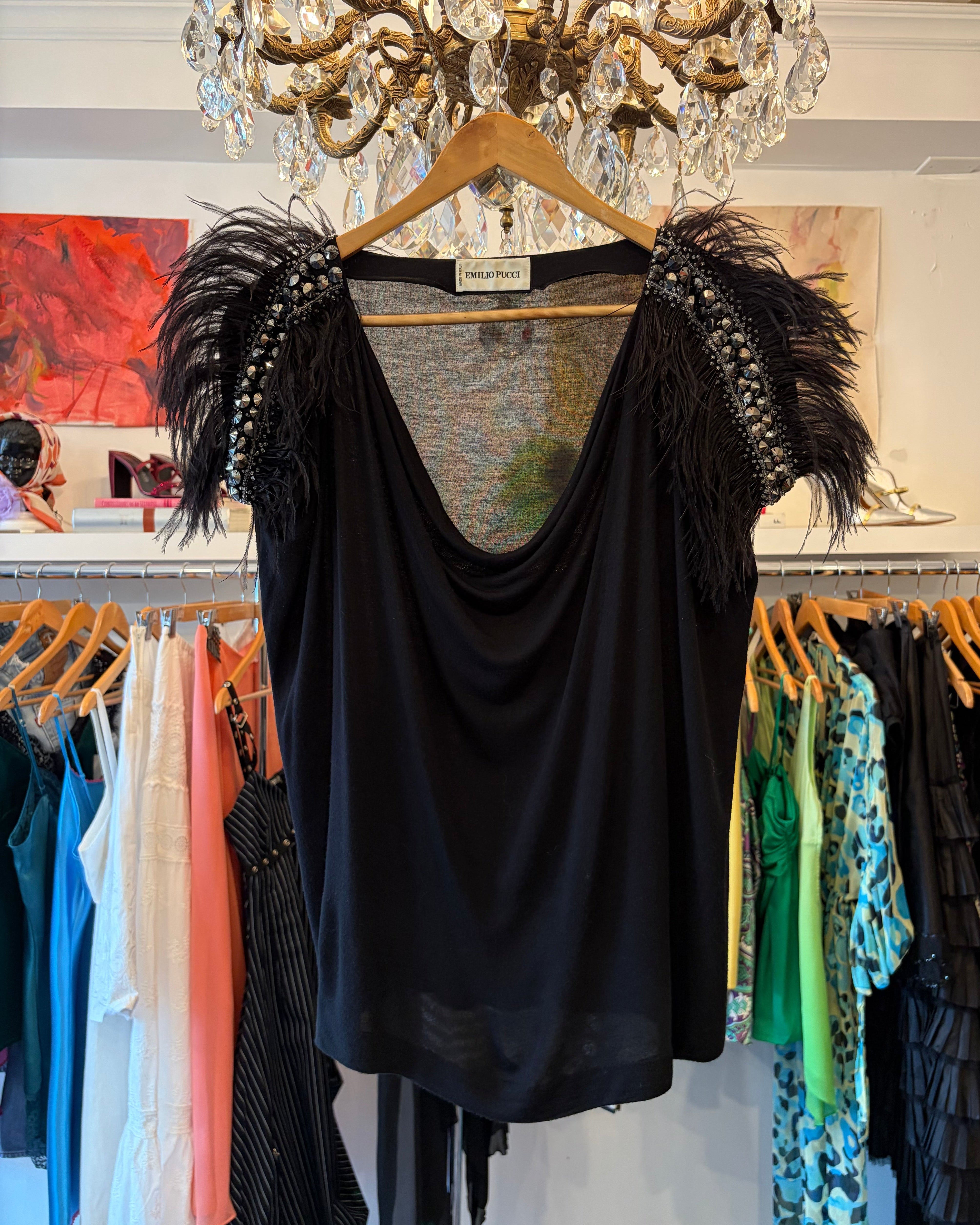 2000s Emillio Pucci Feather Top