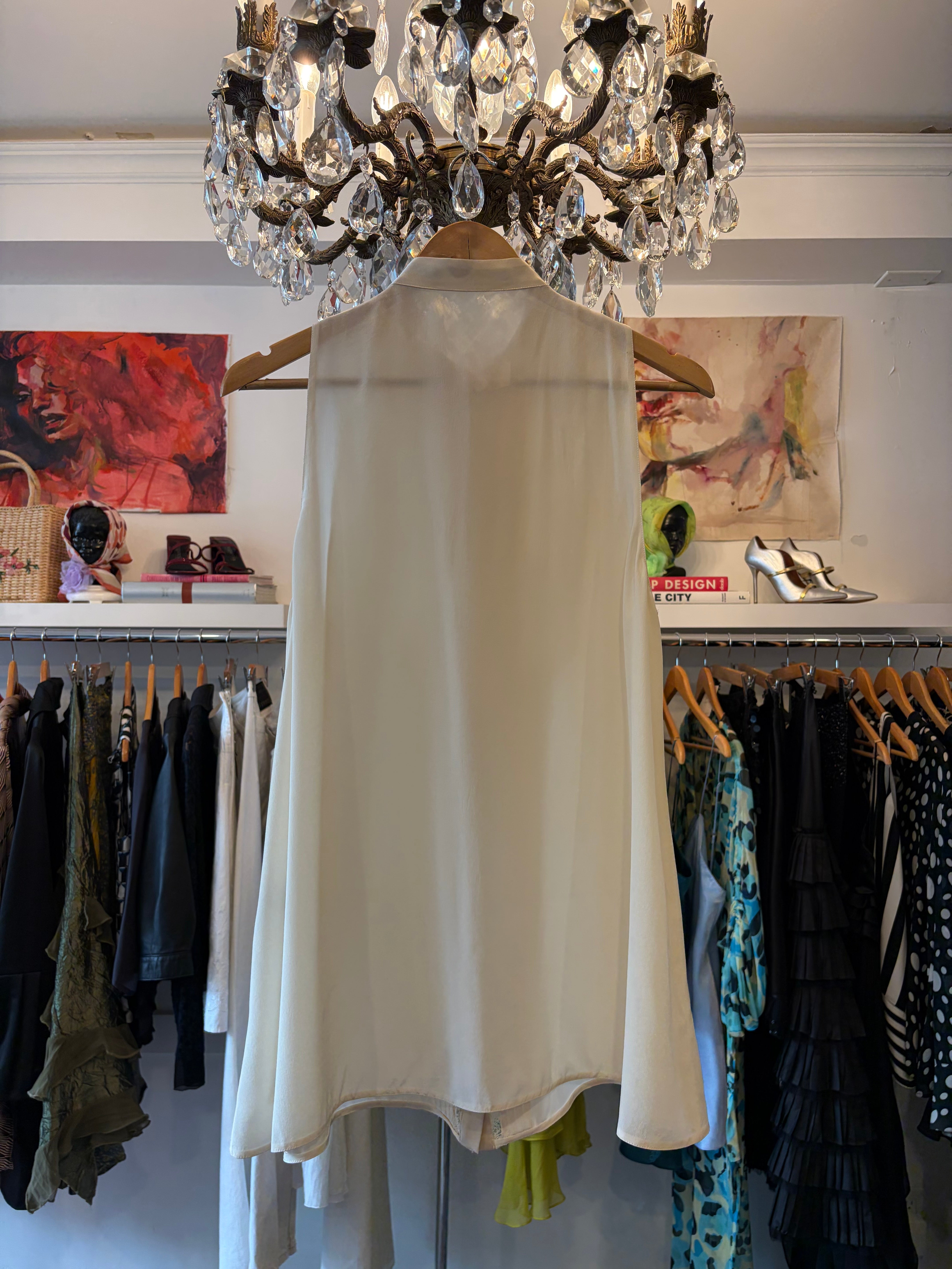 2000s Roberto Cavalli Sleeveless Silk Blouse