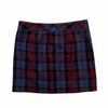 Burgundy Plaid Mini Skirt