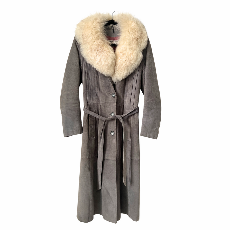1970s. Fur Collar Suede Coat