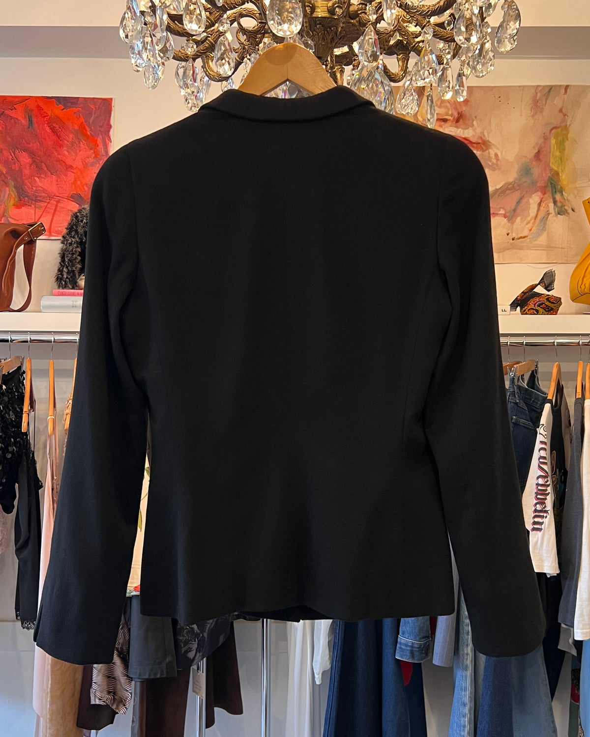 1990s Armani Collezioni Black Cashmere Blazer