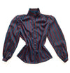 1980s High Neck Stripe Blouse