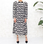 1980s Big Collar Silk Dress