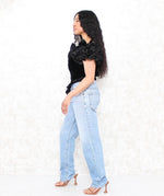 1980s Reworked Ruffle Velvet Top