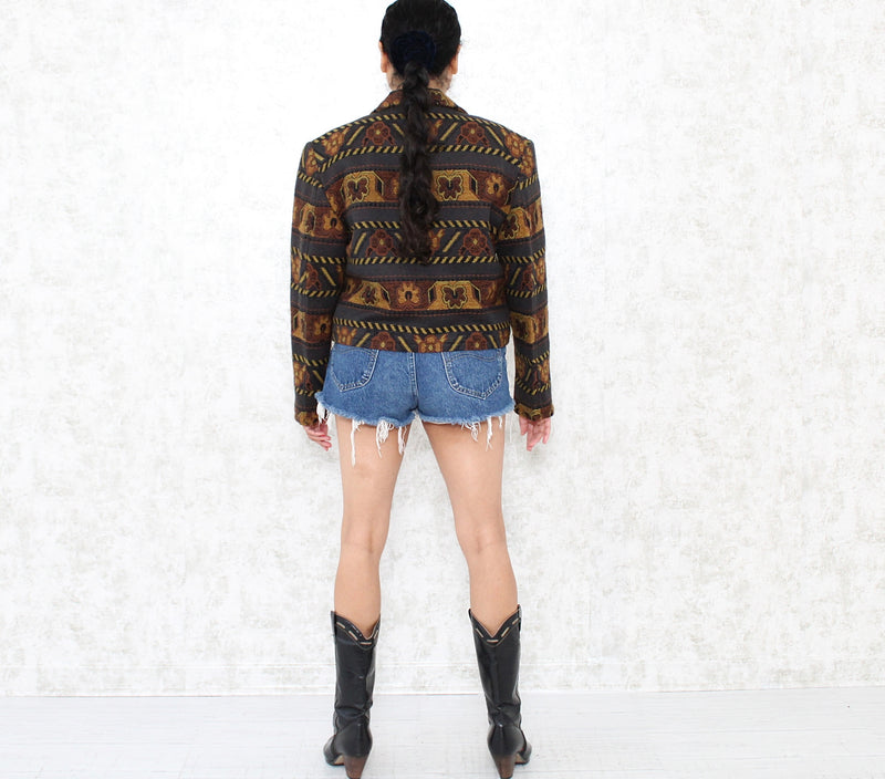 Vintage Cropped Southwestern Blazer