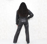 1980s Gold Stud Leather Jacket with Buckle