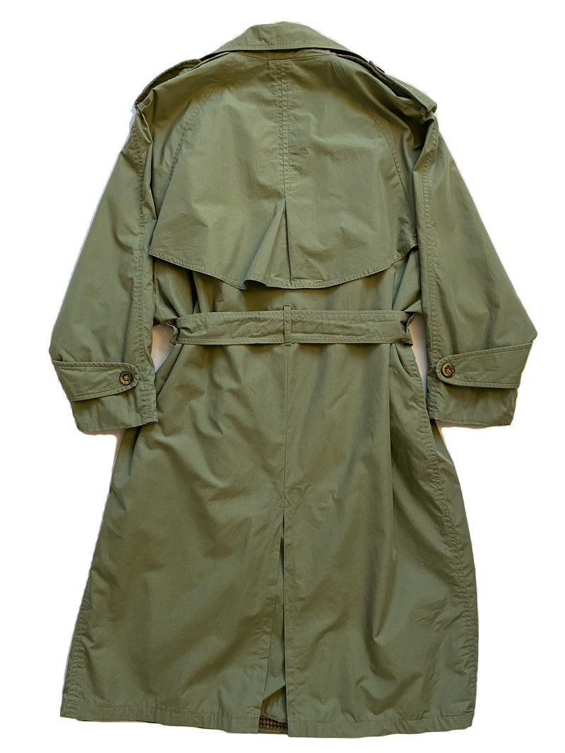 1980s Army Green Trench Coat