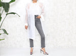 1980s White Organza Overshirt