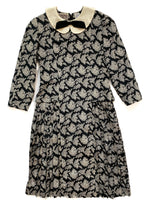 1980s Big Collar Silk Dress