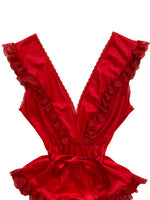 1980s Ruffle Lace Teddy