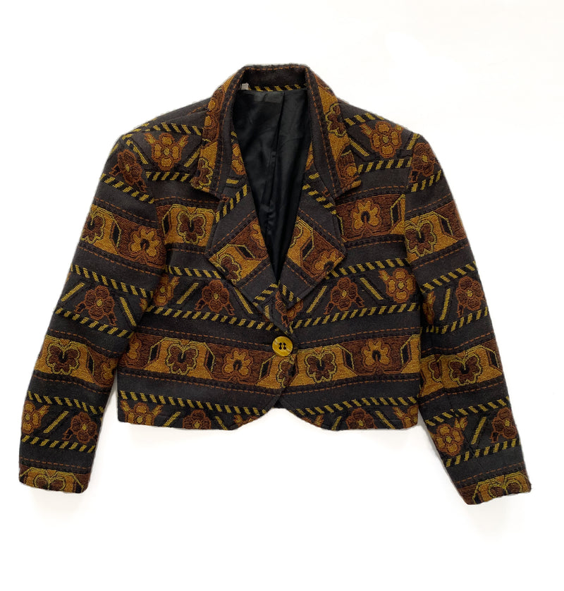 Vintage Cropped Southwestern Blazer