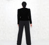 1980s Puff-Shoulder Velvet Blazer
