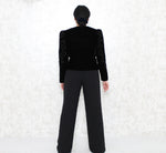 1980s Puff-Shoulder Velvet Blazer