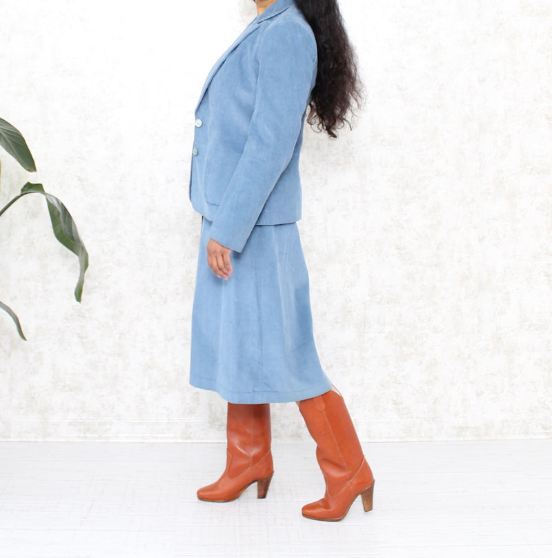 1990s Corduroy Skirt Suit
