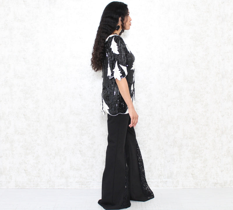 1980s Liquid Sequins Top