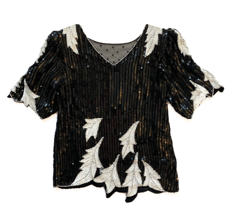 1980s Liquid Sequins Top