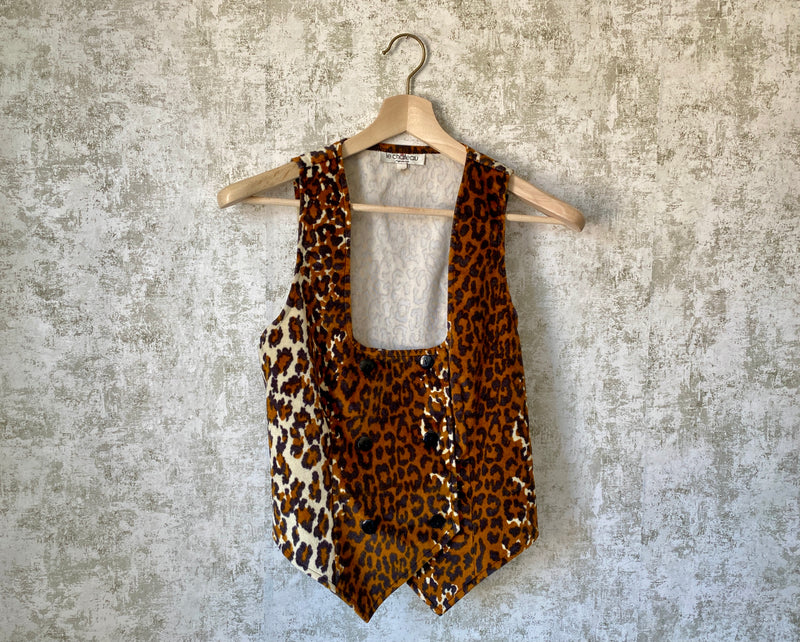 1980s Animal Print Waistcoat