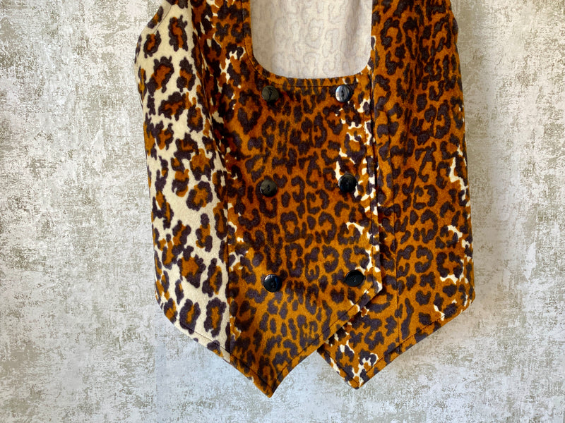1980s Animal Print Waistcoat