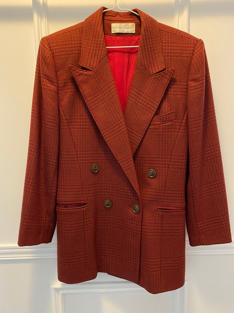 1980s Boxy Plaid Blazer