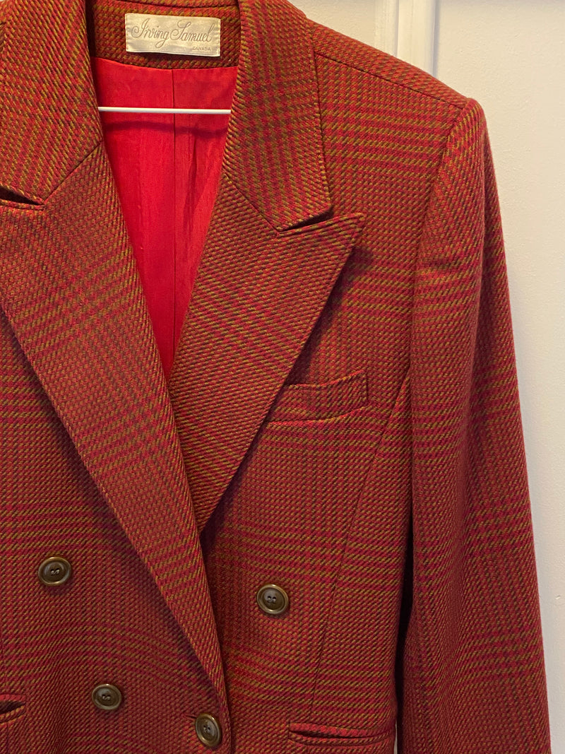 1980s Boxy Plaid Blazer