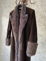 1990s Faux Fur Collar Corduroy Jacket