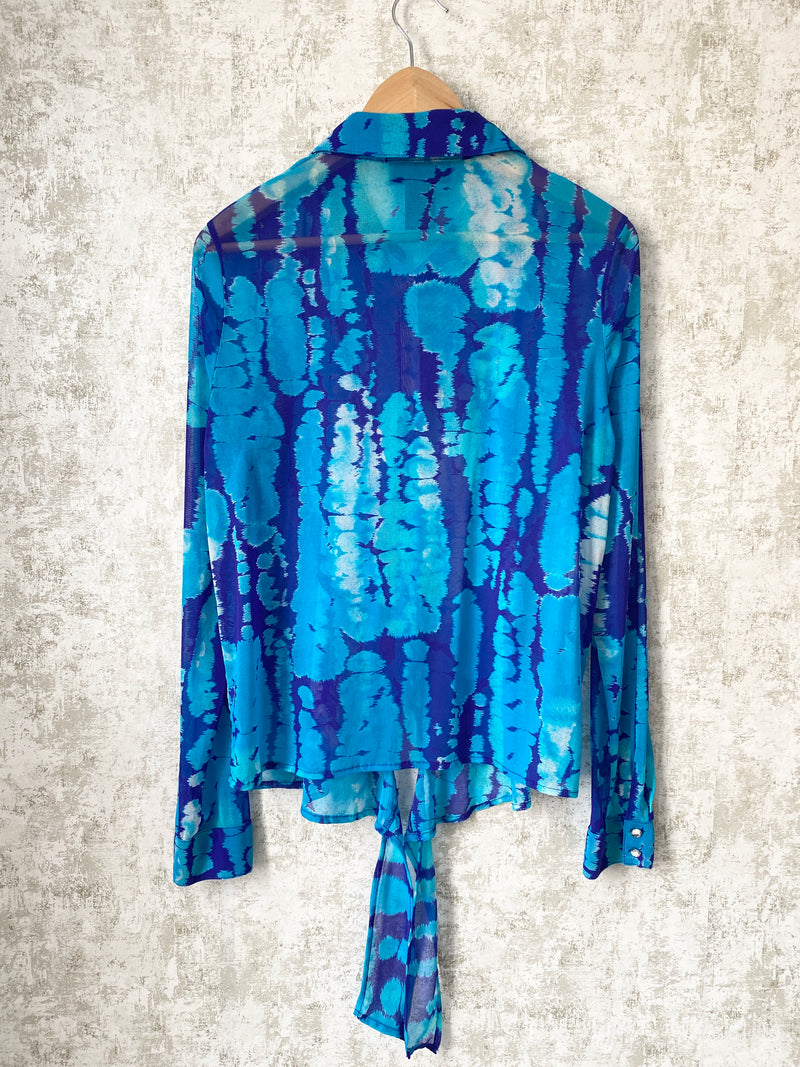 ON HOLD Y2K Sheer Abstract Blouse