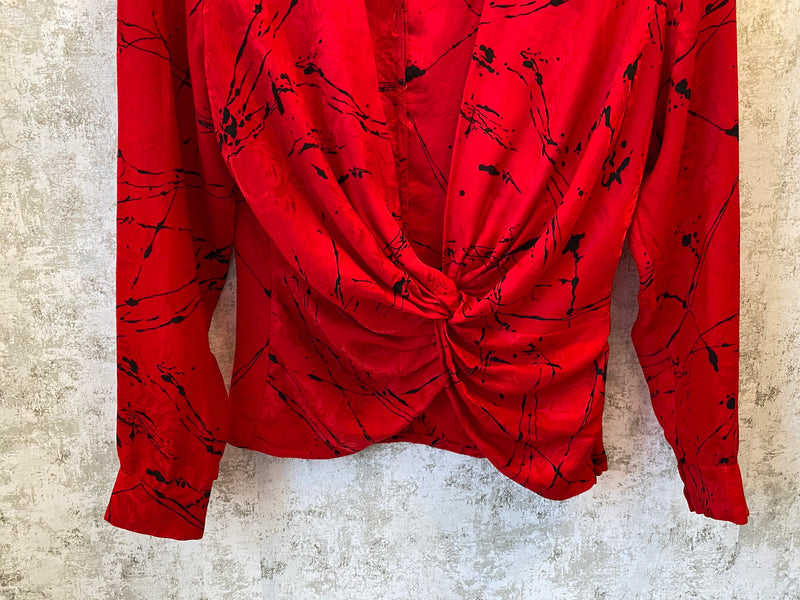 1980s Draped Silk Blouse