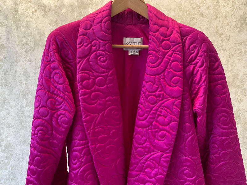 1980s Quilted Satin Jacket