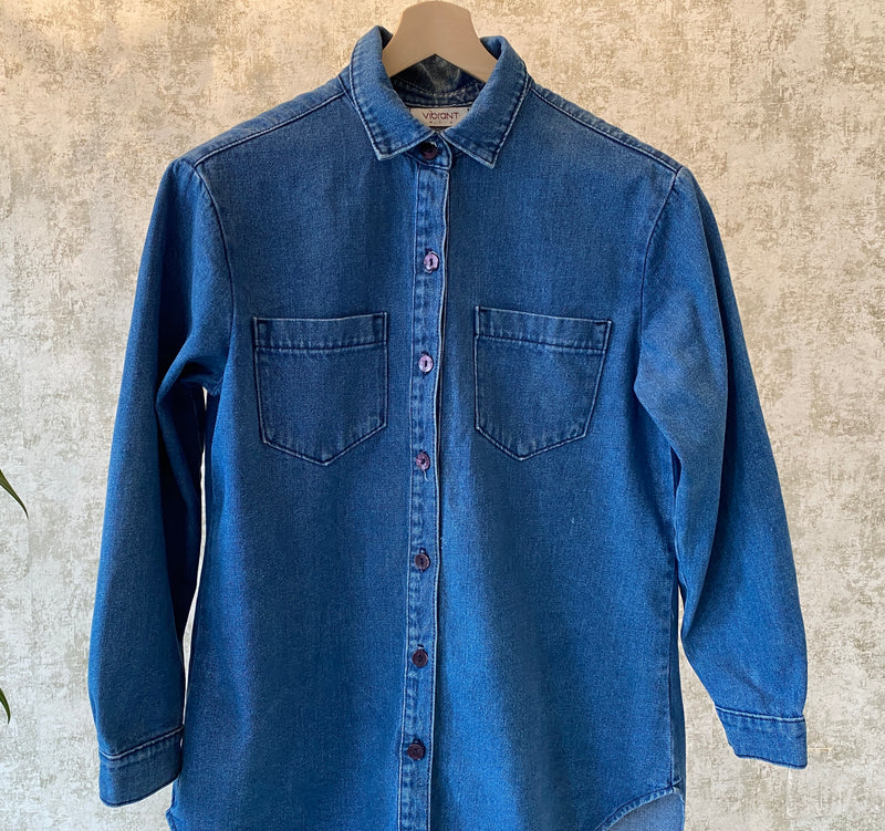 1980s Long Denim Shirt