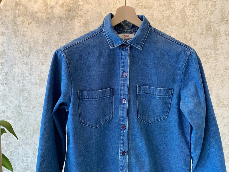 1980s Long Denim Shirt