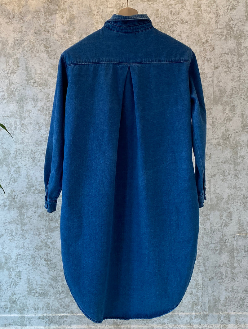 1980s Long Denim Shirt