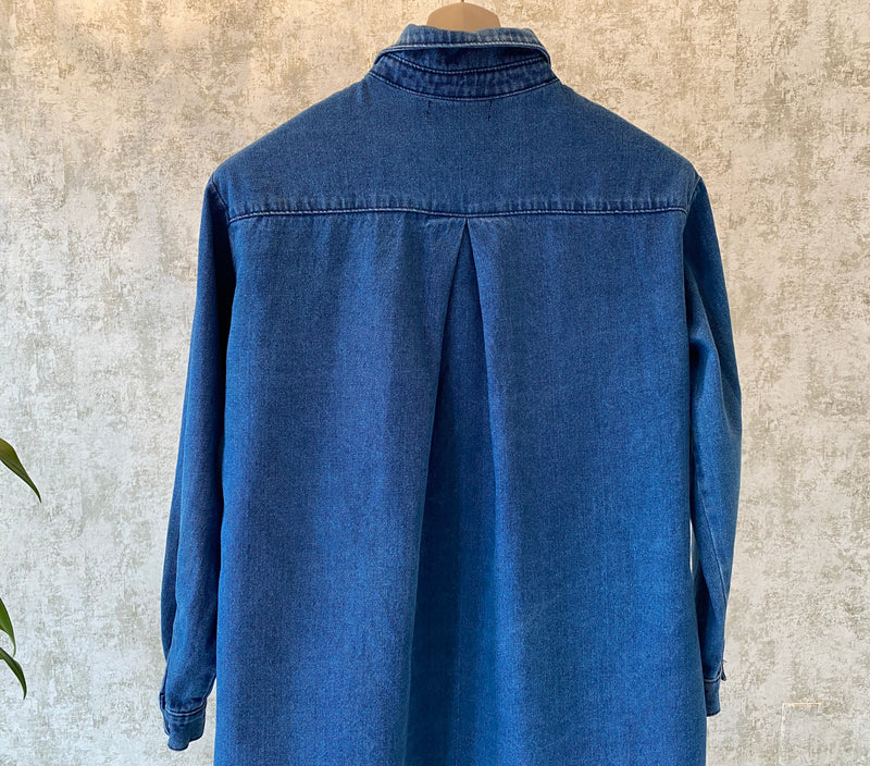 1980s Long Denim Shirt