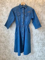 1980s Denim Shirtdress