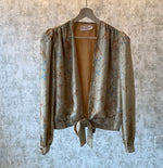 1950s Silk Tie-Up Blouse
