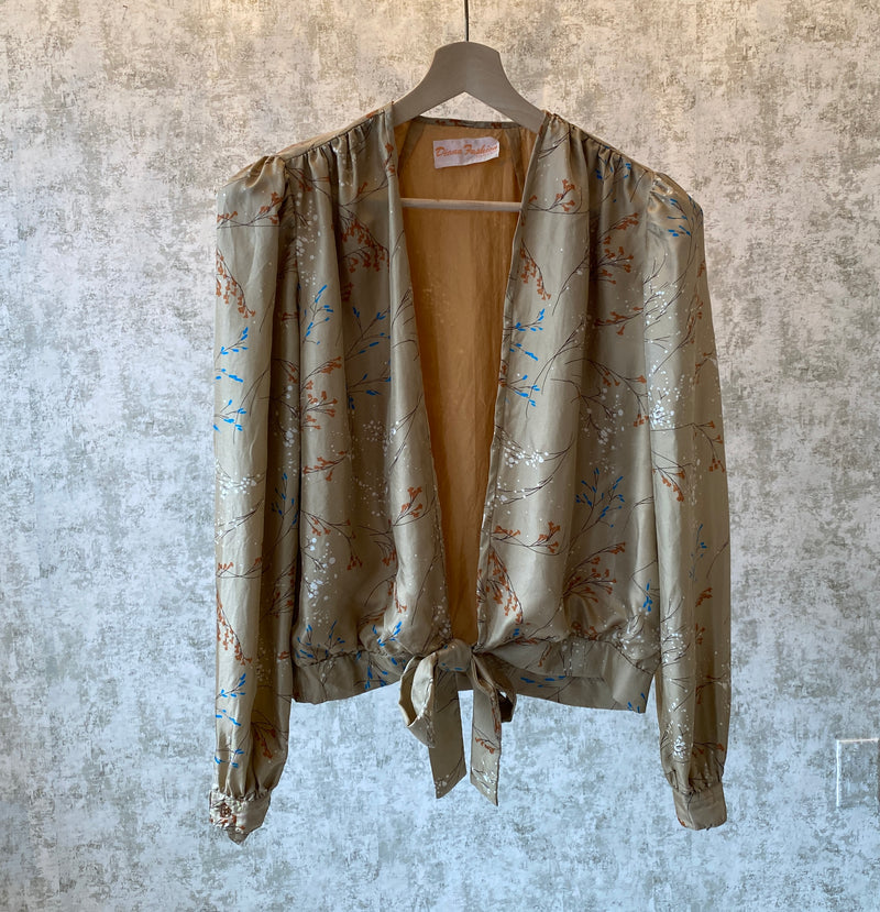 1950s Silk Tie-Up Blouse