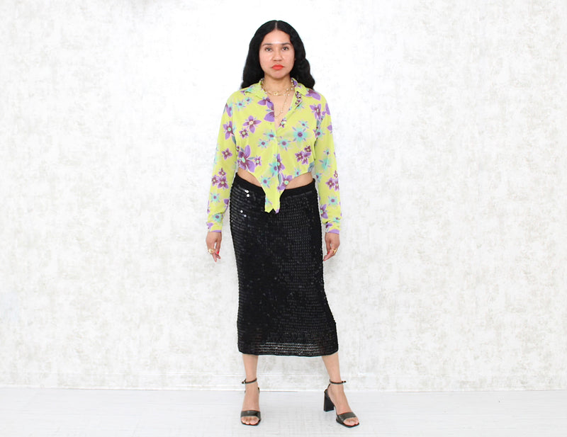 Y2K Sequins Midi Skirt