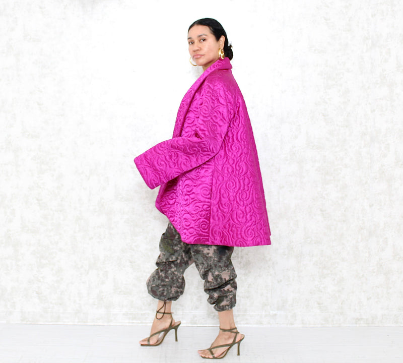 1980s Quilted Satin Jacket