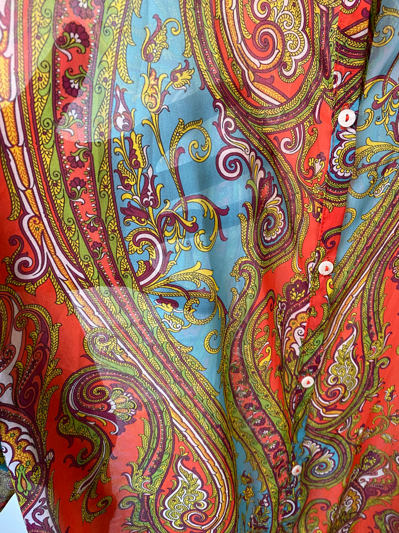 1980s Oversized Chiffon Shirt