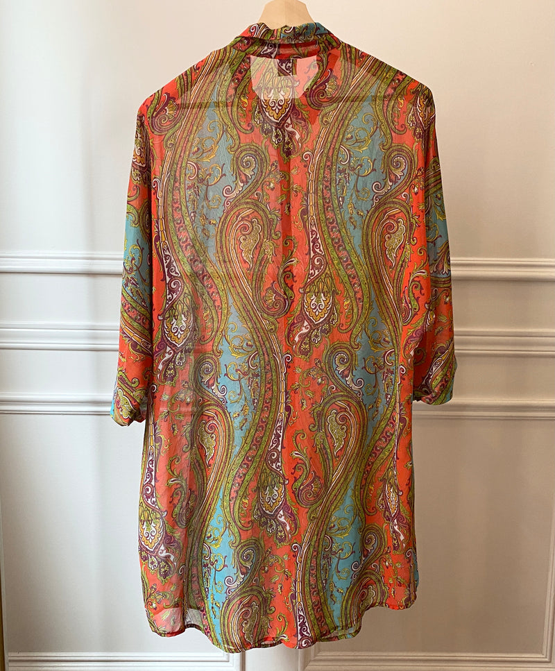 1980s Oversized Chiffon Shirt