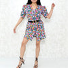 1980s Puff Sleeve Floral Dress